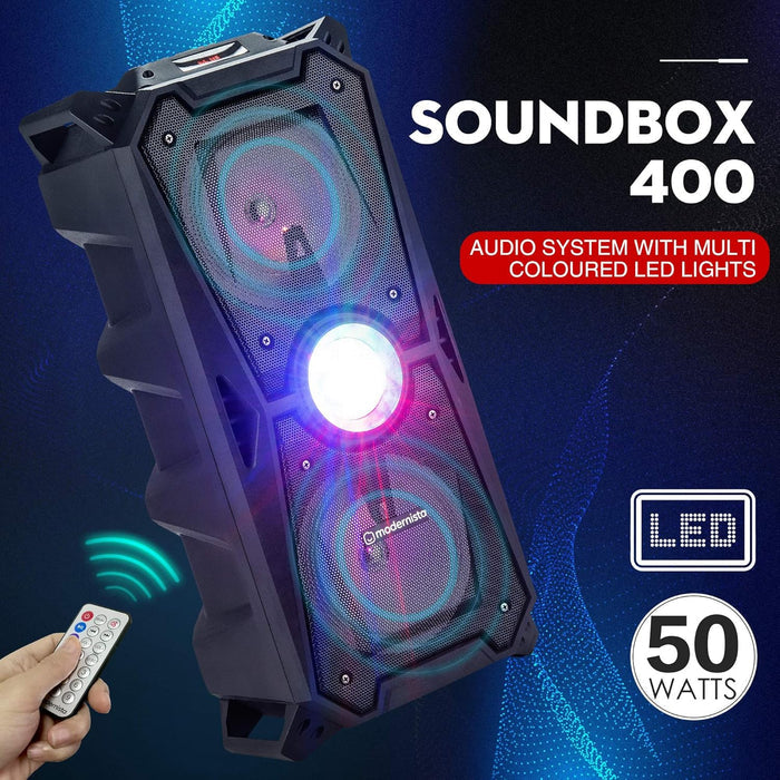 Modernista Sound Box 400 50 Watt Truly Wireless Bluetooth Portable Outdoor Speaker (Black)