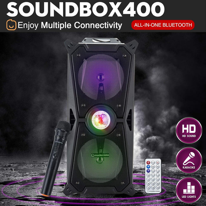 Modernista Sound Box 400 50 Watt Truly Wireless Bluetooth Portable Outdoor Speaker (Black)