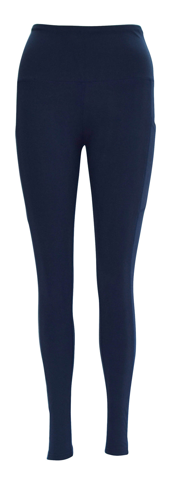 Navy Magic + Pockets leggings with soft stretch fabric and deep side pockets for keys and phone.