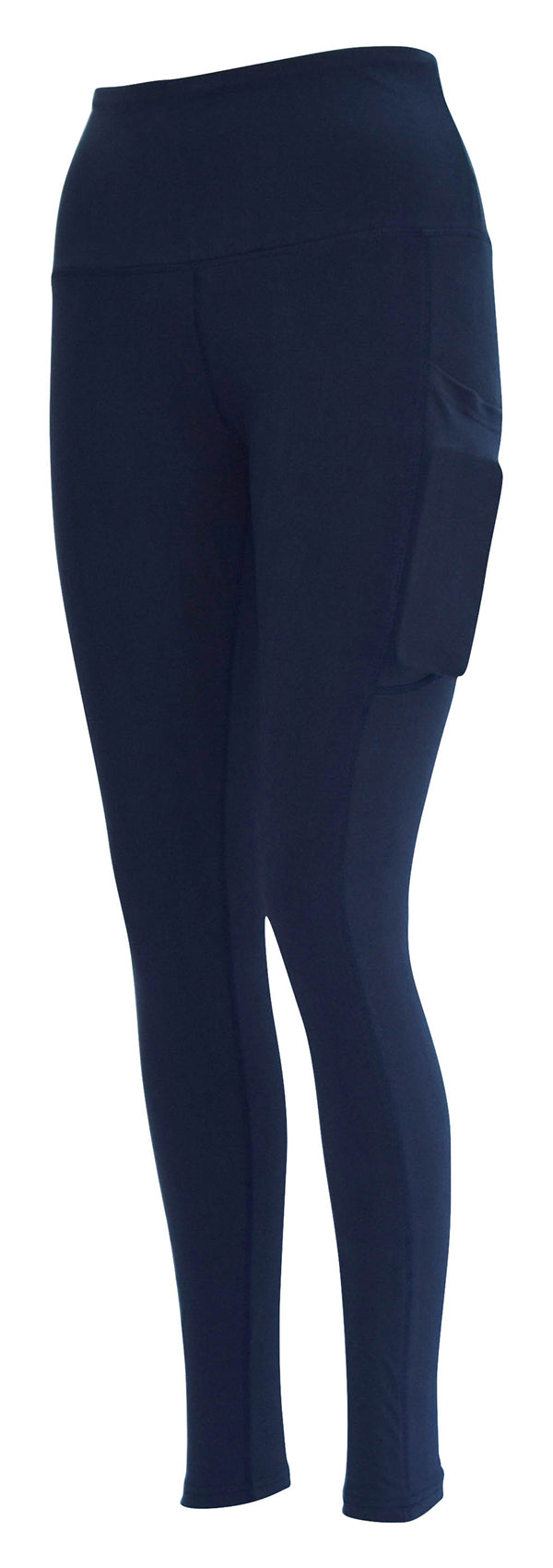 Navy Magic + Pockets leggings with soft magic stretch fabric and two deep side pockets for keys and phone.