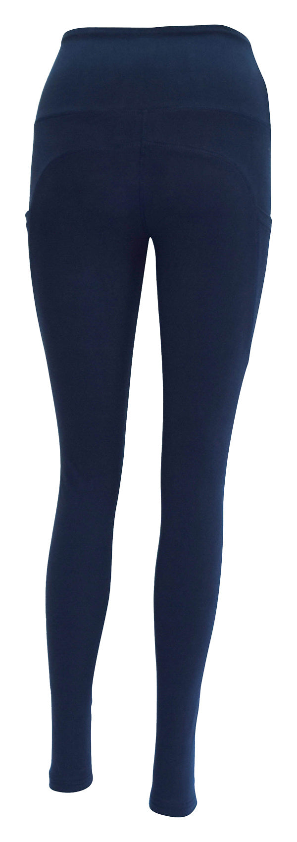 Navy Magic + Pockets leggings with soft stretch fabric and deep side pockets for keys and phone.
