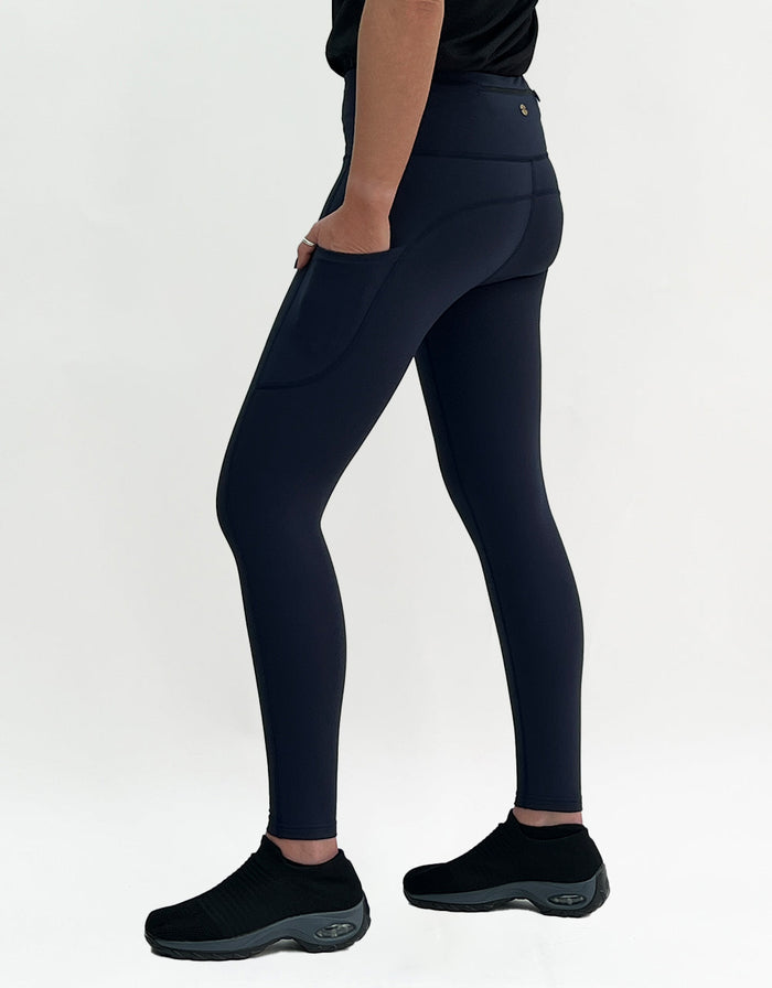 Navy Magic Winter-Lined Thermal Leggings