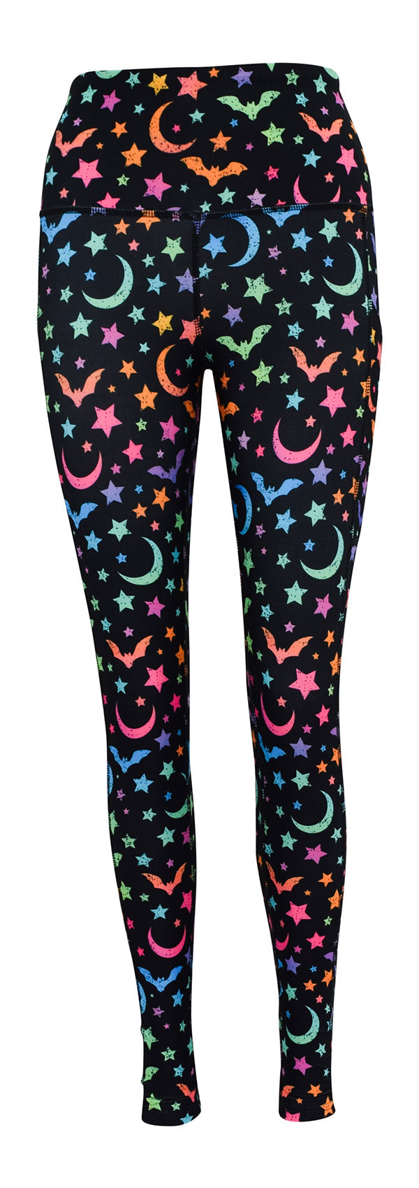 Neon Bats + Pockets-Adult Pocket Leggings