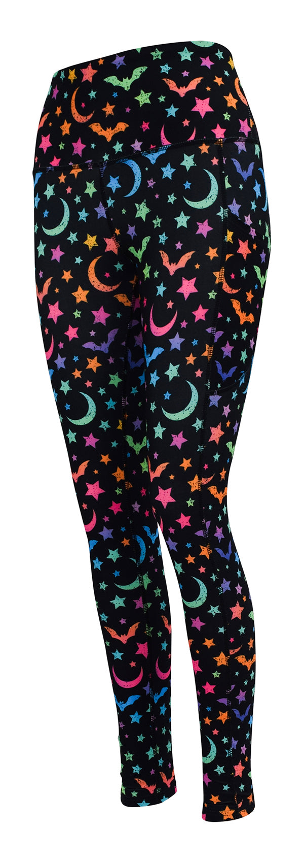Neon Bats + Pockets-Adult Pocket Leggings