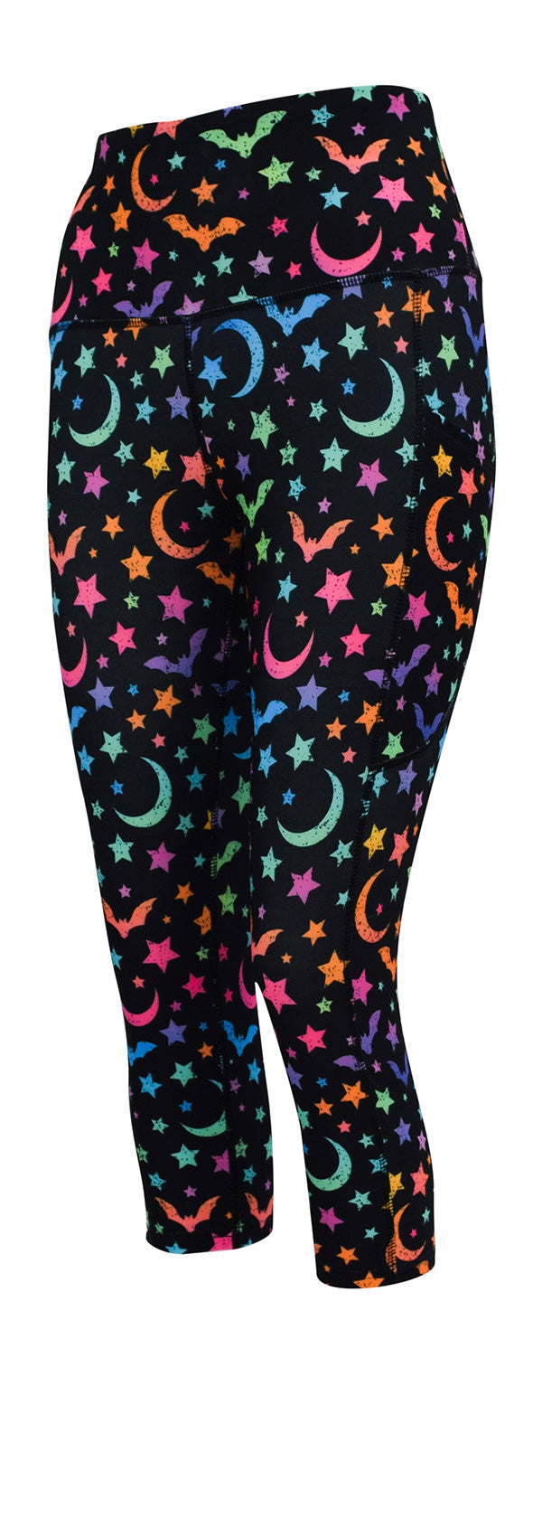 Neon Bats + Pockets-Adult Pocket Leggings