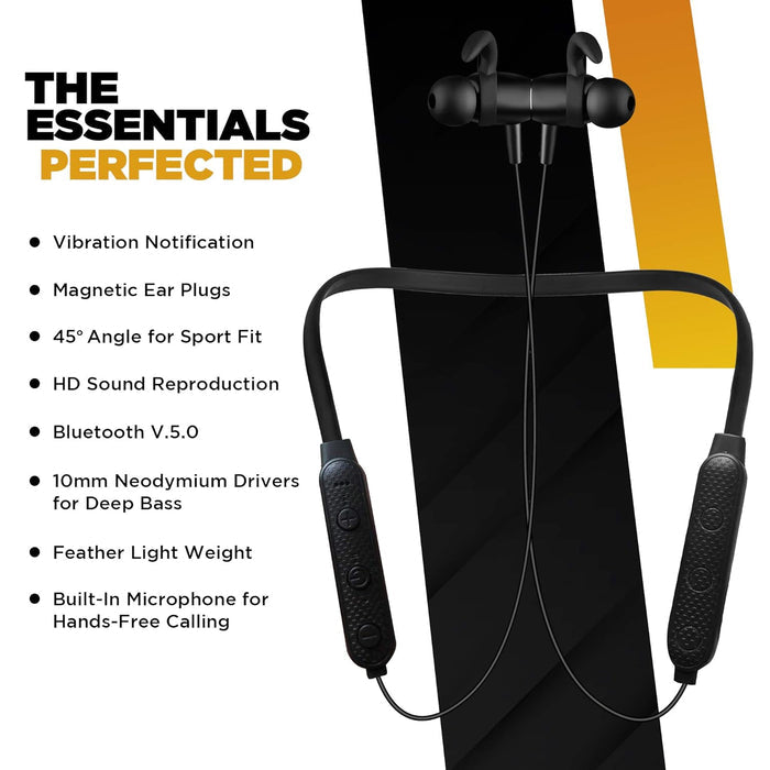Nu Republic Cosmo X3 Vibro Wireless Bluetooth in Ear Neckband Earphone with Mic (Black)