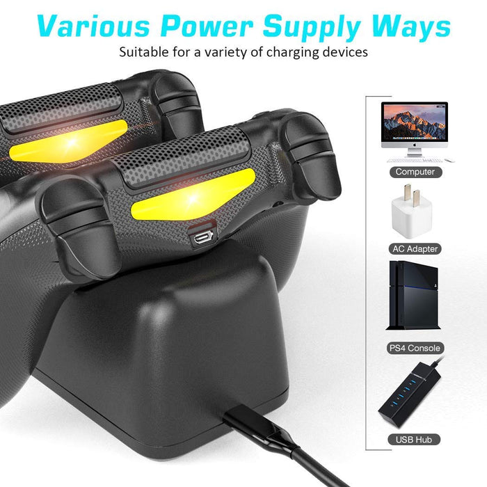 Oivo Dual Charging Dock For Ps4 Wireless Controller, Store & Charger Controller Ps4/Slim/Pro For Cellular Phones (Black)