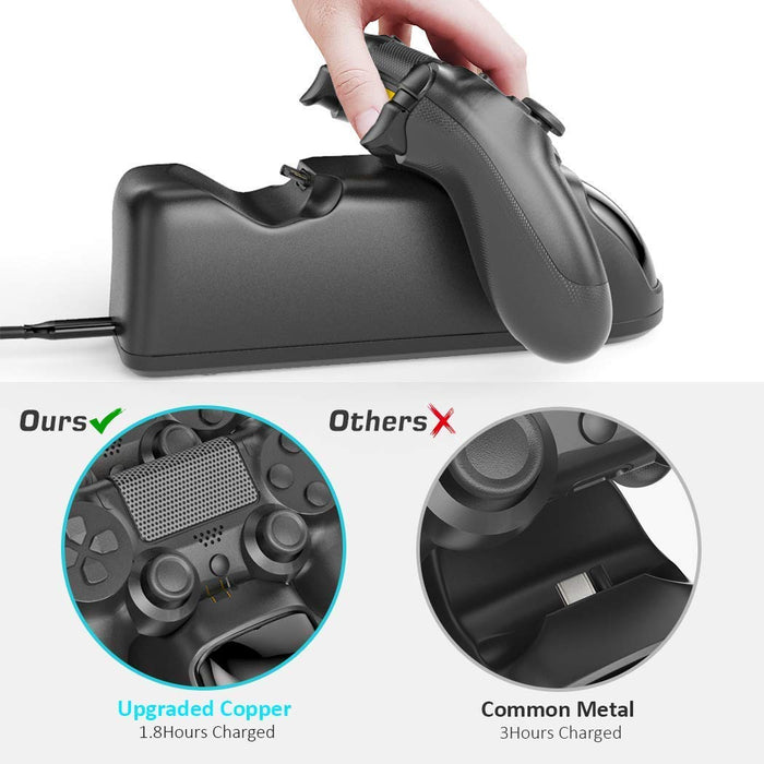 Oivo Dual Charging Dock For Ps4 Wireless Controller, Store & Charger Controller Ps4/Slim/Pro For Cellular Phones (Black)