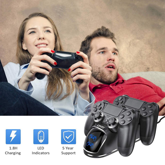 Oivo Dual Charging Dock For Ps4 Wireless Controller, Store & Charger Controller Ps4/Slim/Pro For Cellular Phones (Black)