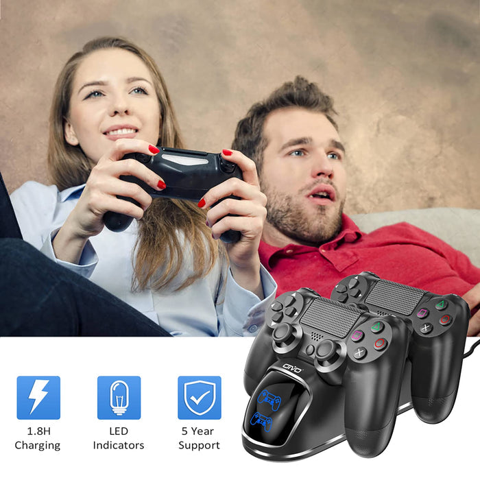 Oivo Dual Charging Dock For Ps4 Wireless Controller, Store & Charger Controller Ps4/Slim/Pro For Cellular Phones (Black)