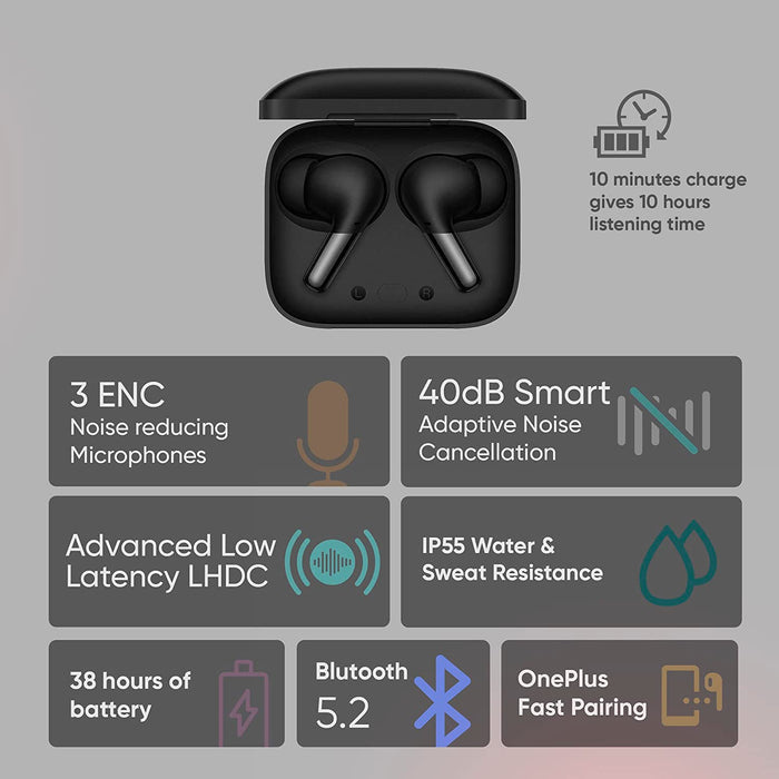 OnePlus Buds Pro Bluetooth Truly Wireless in Ear Earbuds with mic, Smart Adaptive Noise Cancellation (UNBOXED) - Unboxify