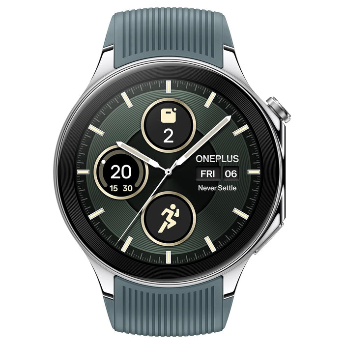 OnePlus Watch 2 with Wear OS 4,Snapdragon W5 Chipset,Upto 100hrs battery life,1.43’’ AMOLED Display,Stainless Steel & Sapphire Crystal build,Dual Frequency GPS,5 ATM, IP68 & BT Calling - Unboxify