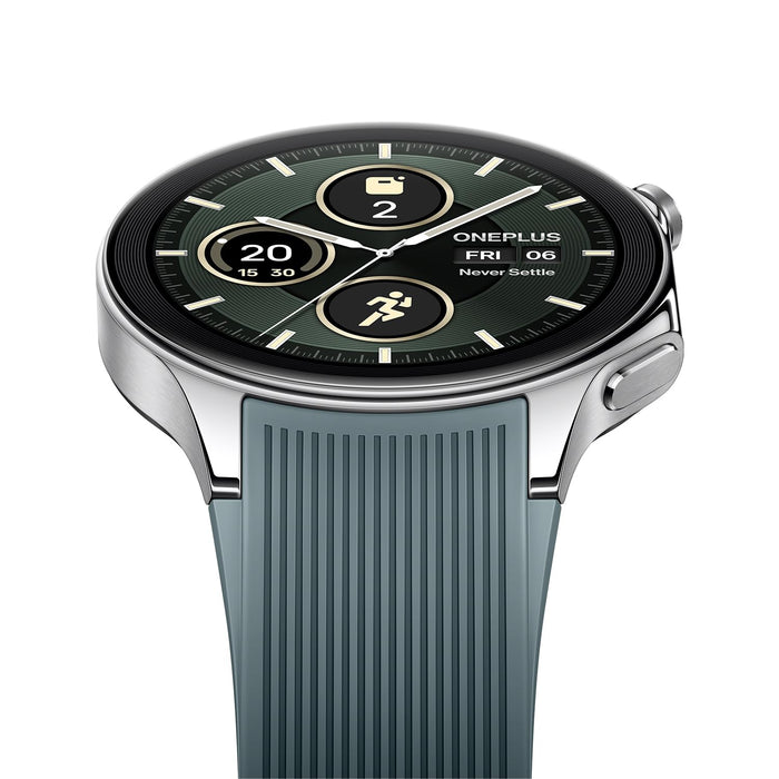 OnePlus Watch 2 with Wear OS 4,Snapdragon W5 Chipset,Upto 100hrs battery life,1.43’’ AMOLED Display,Stainless Steel & Sapphire Crystal build,Dual Frequency GPS,5 ATM, IP68 & BT Calling - Unboxify