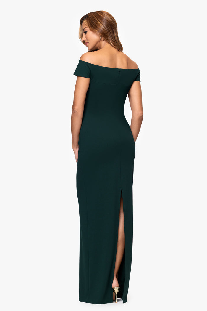 "Ophelia" Scuba Crepe Off Shoulder Dress