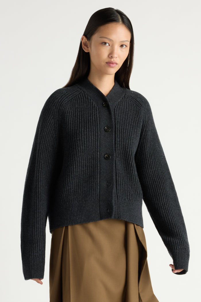 May-Li | Otto Wide-Placket Organic Cotton Cardigan in Size Small
