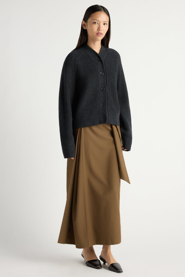 May-Li | Otto Wide-Placket Organic Cotton Cardigan in Size Small