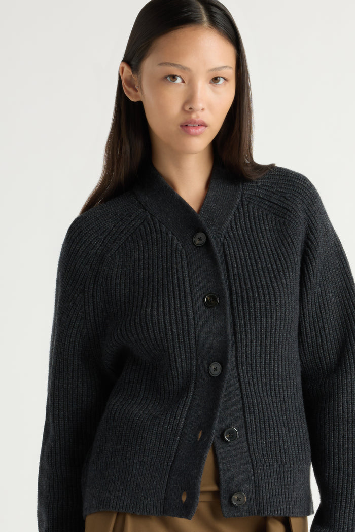 May-Li | Otto Wide-Placket Organic Cotton Cardigan in Size Small