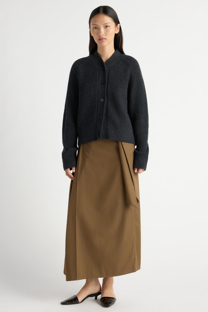 May-Li | Otto Wide-Placket Organic Cotton Cardigan in Size Small