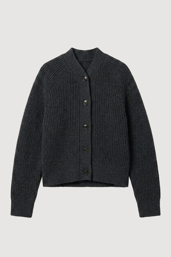 May-Li | Otto Wide-Placket Organic Cotton Cardigan in Size Small - Flat