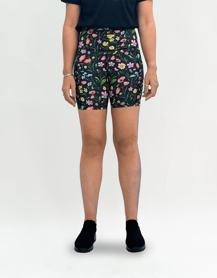 Painter's Meadow Activewear Shorts + Pockets