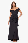 "Patti" Techno Scuba Off The Shoulder Dress