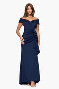 "Patti" Techno Scuba Off The Shoulder Dress