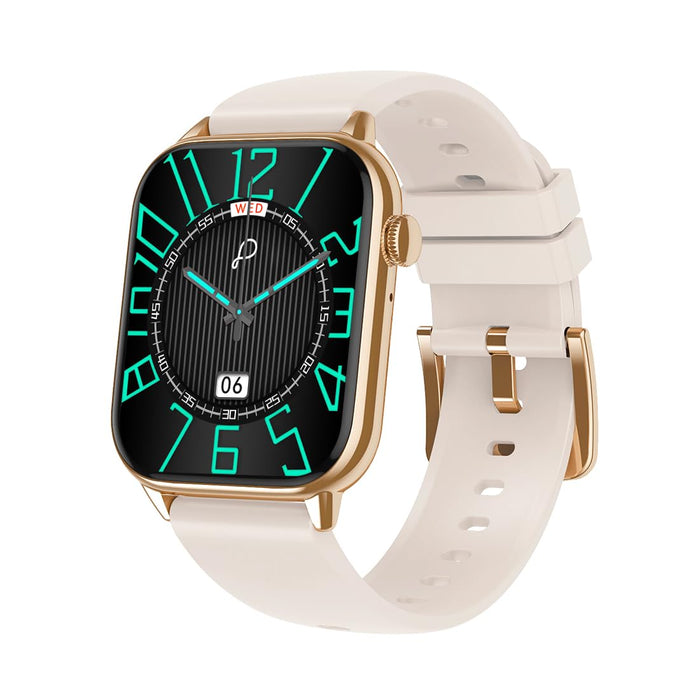 Pebble Cosmos Ultra 1.91" High Resolution Curved Display with Ultra-Thin Dial and Bluetooth Calling - Ovory Gold - Unboxify