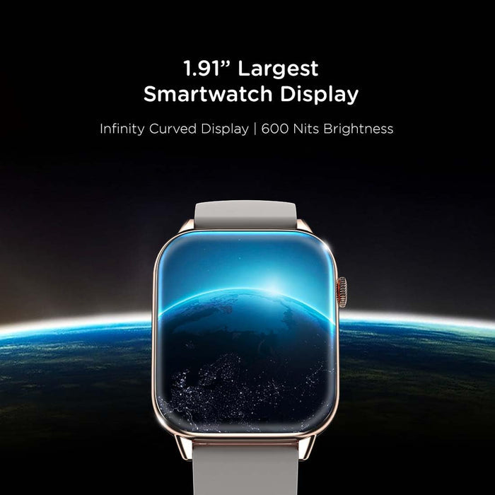 Pebble Cosmos Ultra 1.91" High Resolution Curved Display with Ultra-Thin Dial and Bluetooth Calling - Ovory Gold - Unboxify