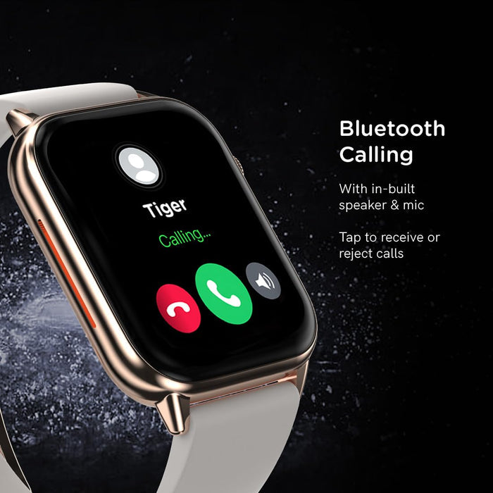 Pebble Cosmos Ultra 1.91" High Resolution Curved Display with Ultra-Thin Dial and Bluetooth Calling - Ovory Gold - Unboxify