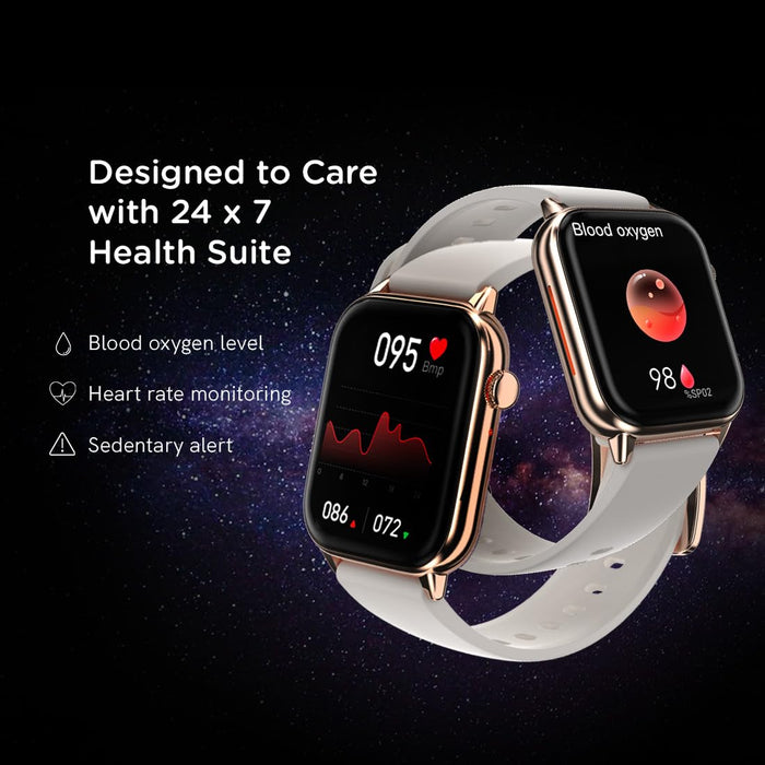Pebble Cosmos Ultra 1.91" High Resolution Curved Display with Ultra-Thin Dial and Bluetooth Calling - Ovory Gold - Unboxify