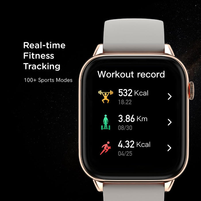 Pebble Cosmos Ultra 1.91" High Resolution Curved Display with Ultra-Thin Dial and Bluetooth Calling - Ovory Gold - Unboxify