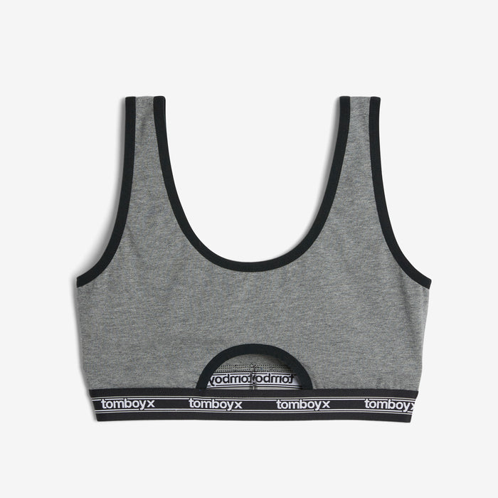 Peekaboo Soft Bra - Charcoal Retro Logo