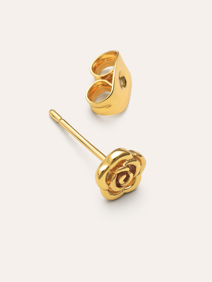 Pendiente Suelto Rosa Baño Oro