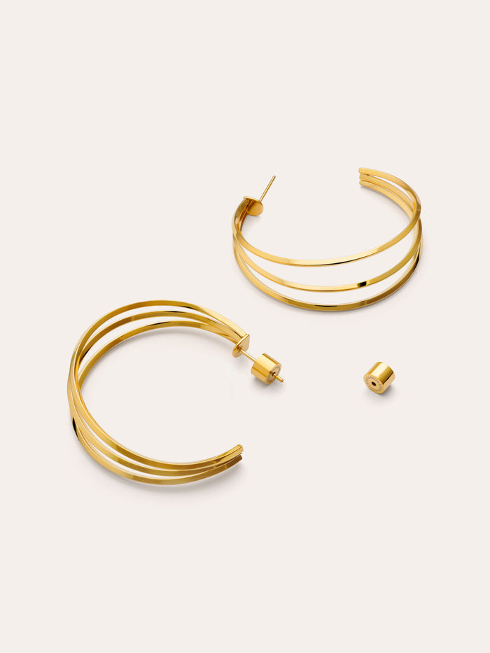 Pendientes Aro Eclipse Acero Baño Oro