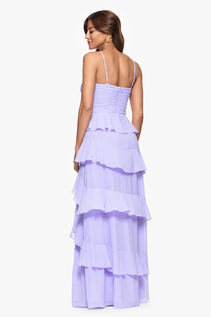 "Penny" Chiffon Tiered Ruffle Dress