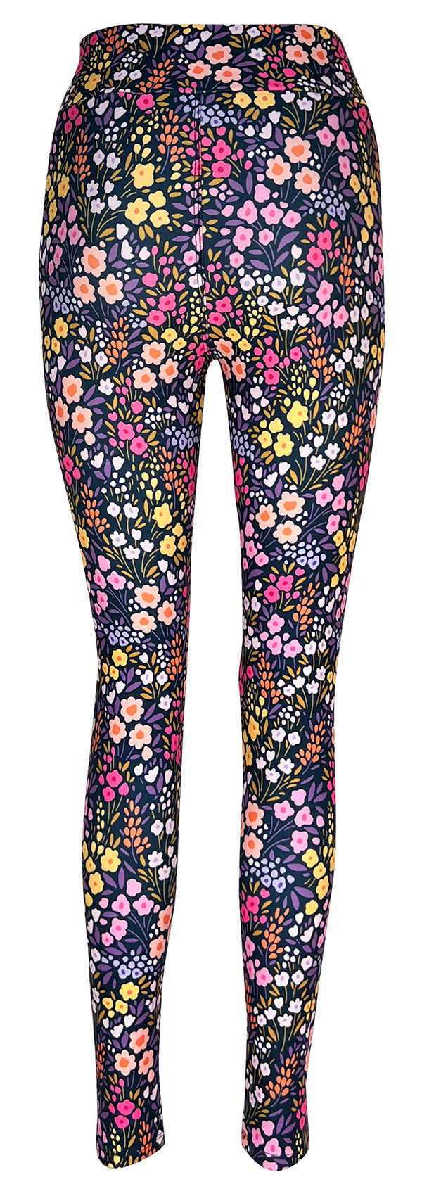Colorful floral patterned leggings for women with a comfortable breathable fit and elastic waistband