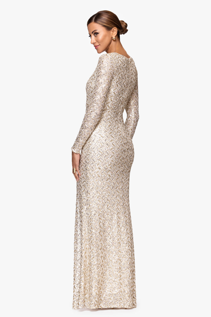 Petite "Adaline" Sequin Slit Dress