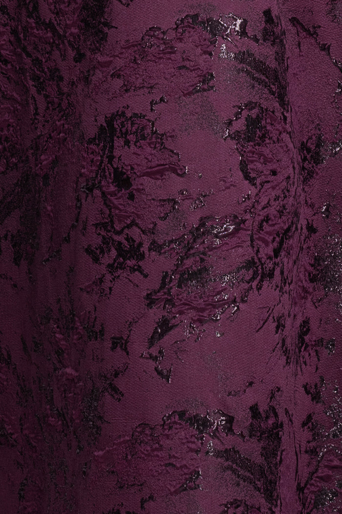 Petite "Emily" Printed Brocade Off The Shoulder Gown