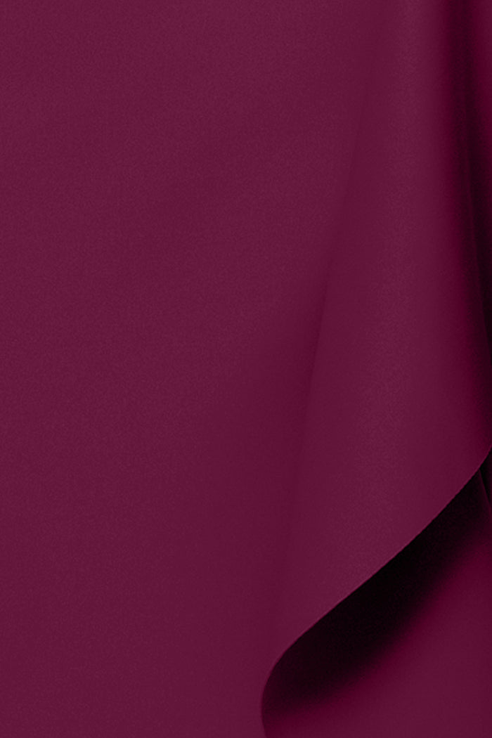 Raisin Petite “Flo” Techno Scuba One Shoulder Ruffle Dress, techno scuba fabric and ruffle detail