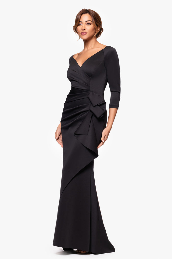 Petite "Lexi" Techno Scuba Long Sleeve Dress