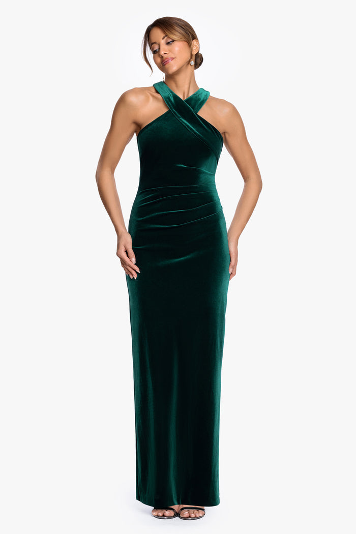 Petite "Milan" Velvet Cross Top Dress