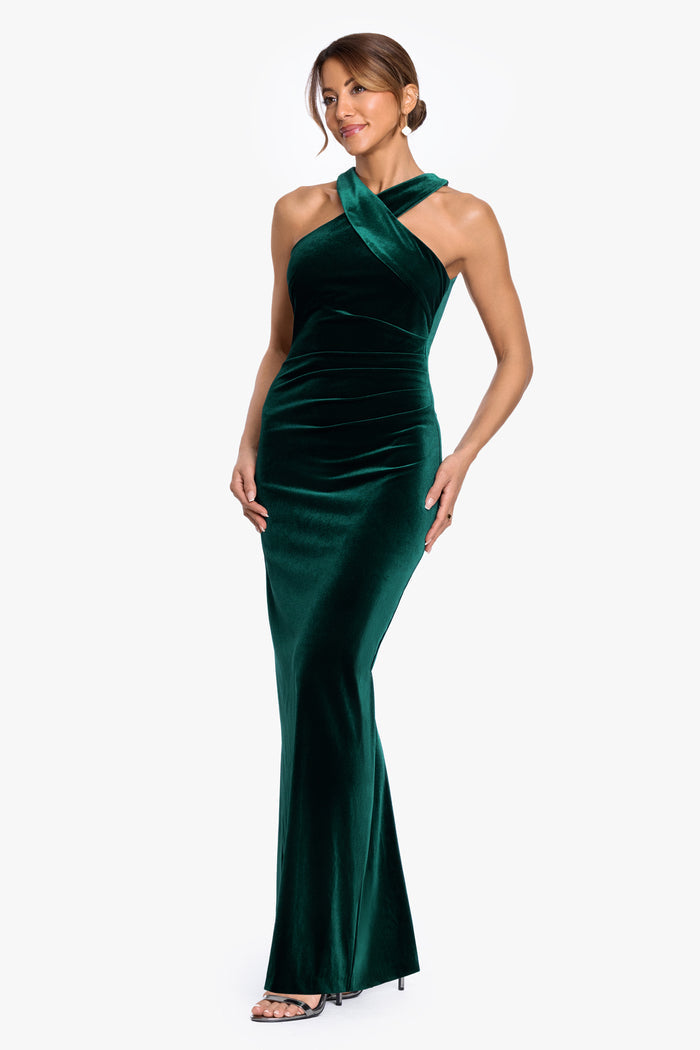 Petite "Milan" Velvet Cross Top Dress