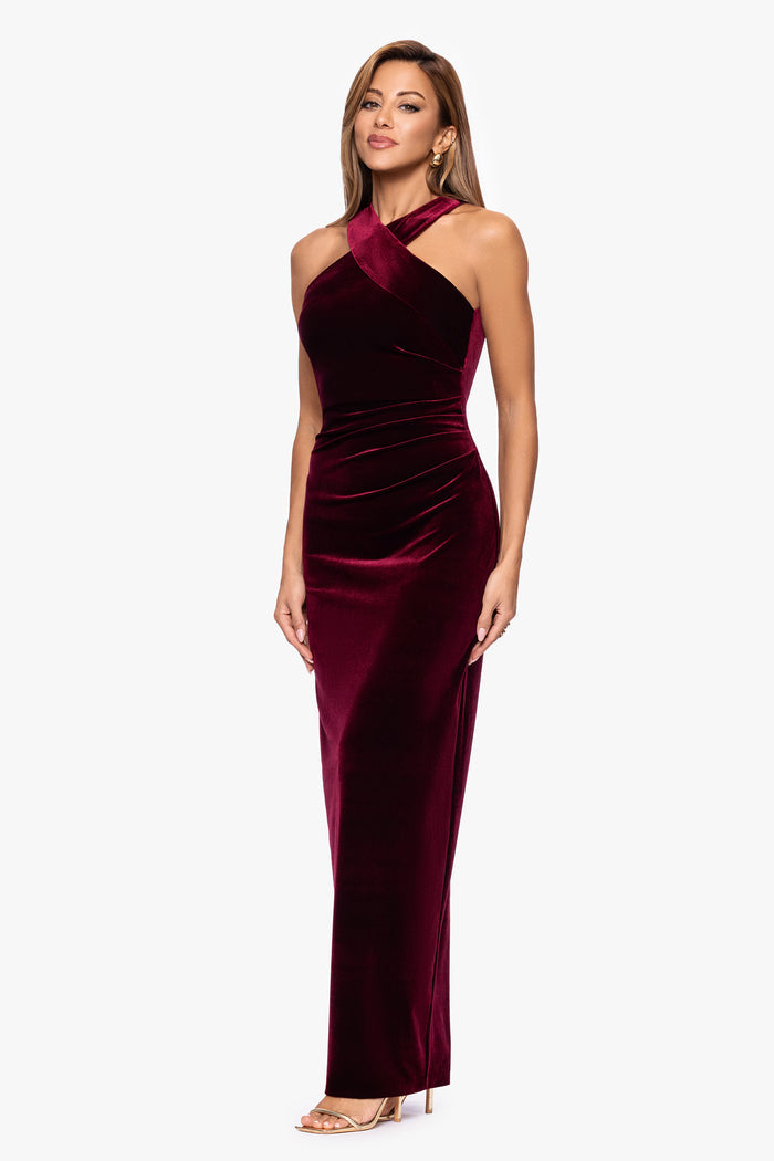 Petite "Milan" Velvet Cross Top Dress