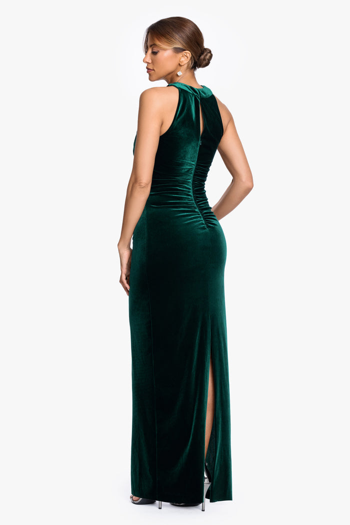 Petite "Milan" Velvet Cross Top Dress