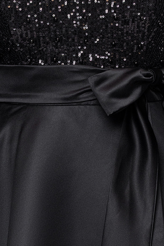 Plus "Amanda" Sequin Top & Satin Skirt Dress