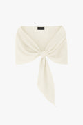 Ivory Plus “Carol” Techno Scuba Pull Through Shawl Wrap, product-only front view