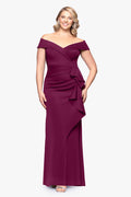 Raisin Plus “Patti” Techno Scuba Off The Shoulder Dress, front view