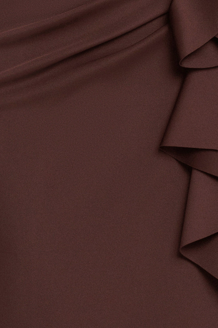 Plus "Patti" Techno Scuba Off The Shoulder Dress