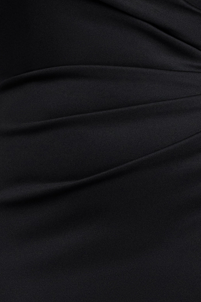 Plus "Pearl" Techno Scuba Off the Shoulder Ruffle Dress