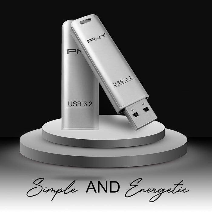 PNY Elite Steel 256GB USB 3.2 Pen Drive | Flash Drive - Silver - Unboxify